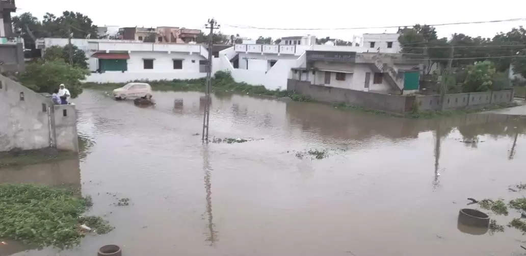 વરસાદ: ઉત્તર ગુજરાતમાં મેધરાજા વરસ્યા, અનેક સોસાયટીમાં પાણી ભરાયા