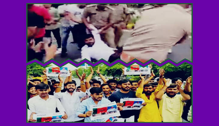 વિરોધ@અમદાવાદ: ગુજરાત યુનિવર્સિટીમાં NSUI દ્વારા વિરોધ પ્રદર્શન કરવામાં આવ્યું, આરોપીને ફાંસી આપવાની માંગ