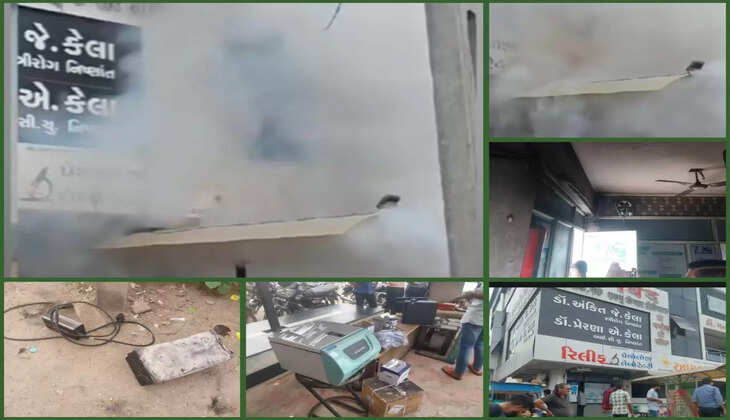 રિપોર્ટ@ડીસા: પેથોલોજી લેબોરેટરીમાં બેટરી બ્લાસ્ટ થતાં ભયાનક આગ લાગી