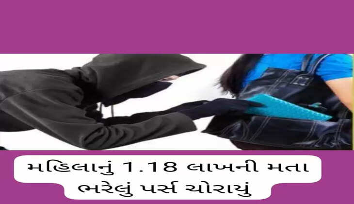 રિપોર્ટ@રાજકોટ: મહિલાનું 1.18 લાખની મતા ભરેલું પર્સ તસ્કારોએ ચોર્યું