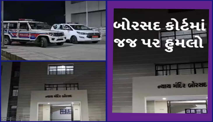રિપોર્ટ@આણંદ: બોરસદ કોર્ટમાં 2 શખ્સોએ જજની ચેમ્બરમાં ઘૂસી હુમલો કરી દેતા ચકચાર મચી