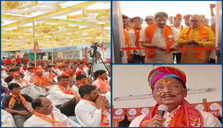 ચૂંટણી@ગુજરાત: ઋષિકેશ પટેલે રિબન કાપી કાર્યાલયના ઉદઘાટન બાદ કોંગ્રેસ પર આકાર પ્રહાર કર્યા 