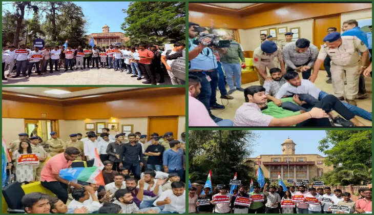 રિપોર્ટ@અમદાવાદ: ફી વધારા મામલે NSUI દ્વારા વિરોધ કરવામાં આવ્યો