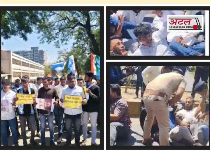 રિપોર્ટ@વડોદરા: રાજ્યના ગૃહમંત્રી હર્ષ સંઘવીના રાજીનામાની માગ સાથે રોડ ચક્કાજામ કર્યો